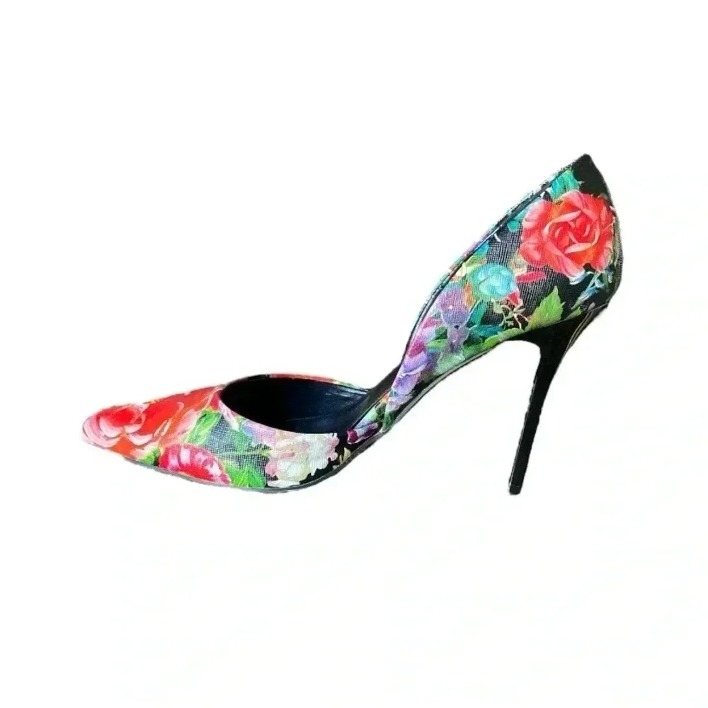 CHARLOTTE RUSSE | Varcityy Floral Multi D'Orsay Heels  Size 9